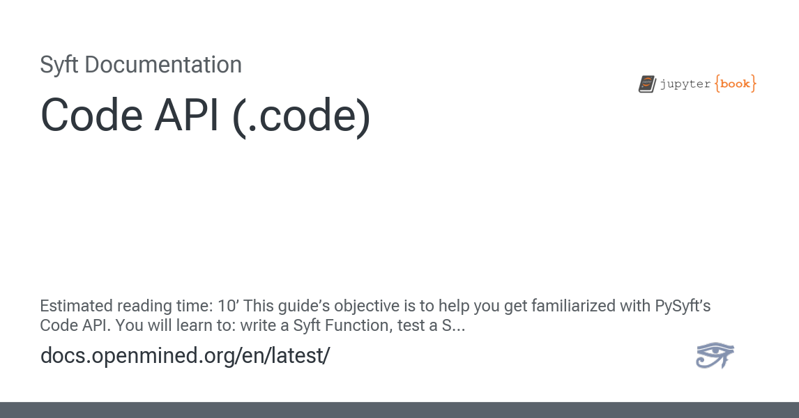 Code API (.code) — Syft Documentation Release 2024.10 documentation